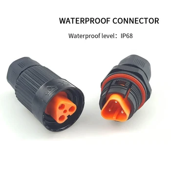 

1pc AC DC IP68 Waterproof Connector 10mm 3Pin Male Female Cable Industrial Electrical Wire Connectors Plug