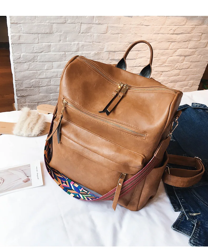 Рюкзаки для девочек Mochilas, женские кожаные рюкзаки, женский рюкзак в консервативном стиле, большой вместительный дорожный рюкзак с твердой спинкой