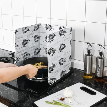 

Kitchen Gadgets Aluminum Protection Screen Foldable Kitchen Hob Gas Stove Deflector Frying Pan Oil Splash Protection Screen Tool