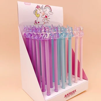 

1 Pcs Novelty Crystal Gel Pens Cute Unicorn Gel Pen Kawaii Neutral Pens For Kids Gifts School Office Supplies Korean Stationery