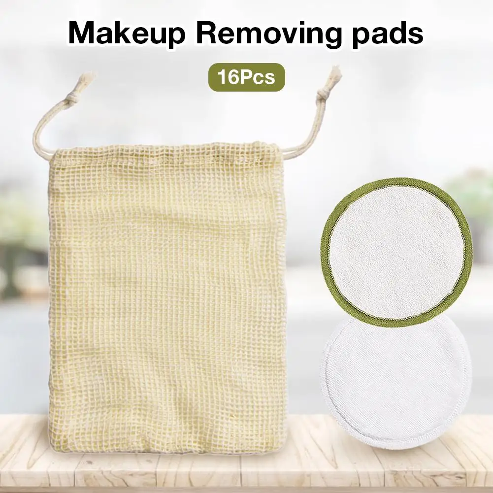 Reusable Cotton Pads Makeup Remover Cotton Rounds Washable Bamboo Fiber