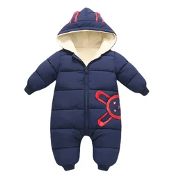 Combinaison d'hiver pour bébé nouveau né, en velours, manteau de neige, barboteuse chaude en coton, body pour fille et garçon 