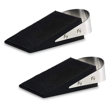 

2Pcs Stainless Steel Door Stopper Windproof Rubber Plug Energy Saving Protector Door Stop Home Decoration