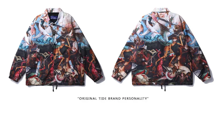 UNCLEDONJM Harajuku Женская куртка большого размера, весна, новая свободная верхняя одежда с рисунком, пальто в стиле хип-хоп, уличная одежда, трендовый женский топ