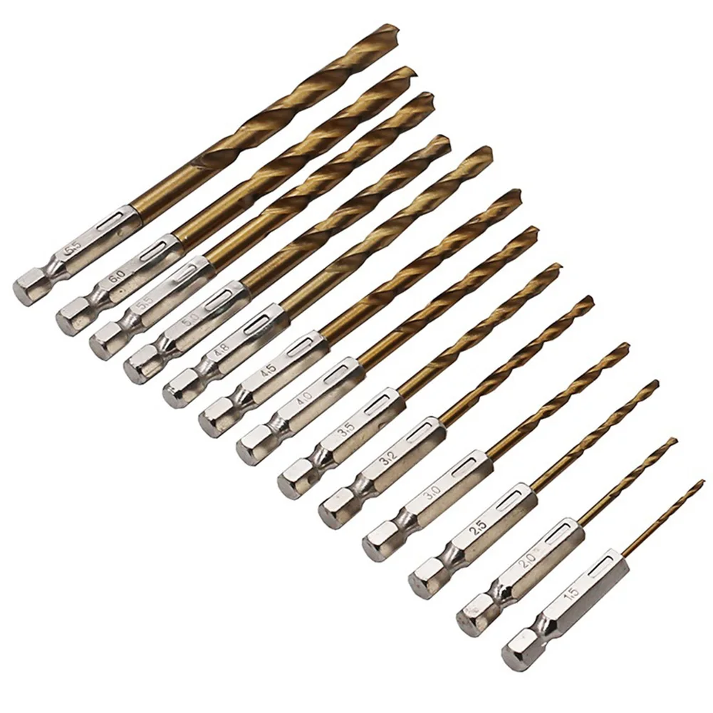 13 Pcs//set Manual Hex Shank High Speed Steel Mini Accessories Electric Set Drill