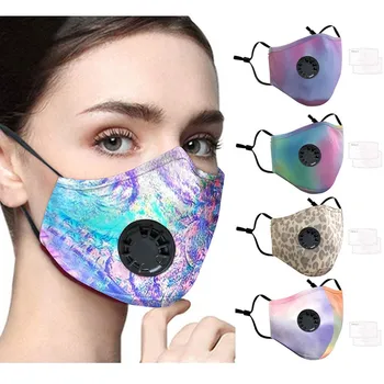 

6pc Masks With 12pcs Filters Face Carbon Valve Reusable Masks Cotton Breathable Washable windproof Outdoor Masks