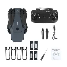 DJ-1 2,4 Ghz wifi FPV складной Радиоуправляемый Дрон с широкоугольной камерой 0.3MP HD с режимом удержания высоты Безголовый самолет с 4 батареями