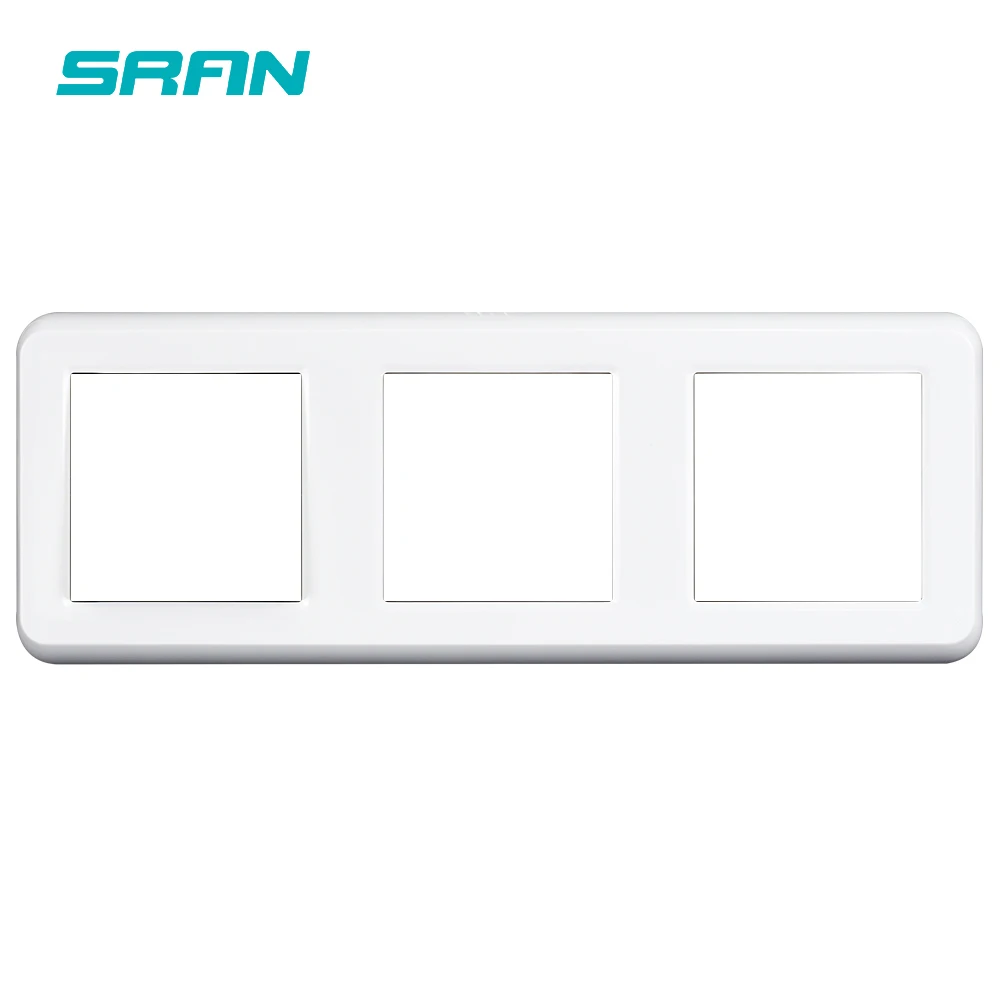 SRAN Blank panel without mounting iron plate white pc flame retardant material panel 224*82mm for F series sockets and switches