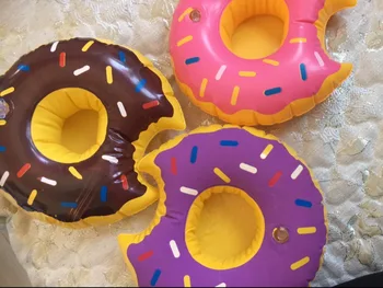 

1pcs Donuts Drink Holder Water Fun Toy Swimming Pool Rafts Inflatable Floating Summer Beach Party Kids Phone cup Holders