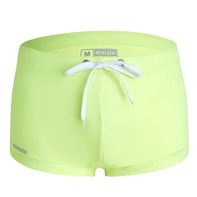 8 цветов, однотонная одежда для плавания, мужской короткий сексуальный купальный костюм, водонепроницаемые купальные шорты для купания плавки боксеры, пляжные шорты, бикини Sunga, Gay 285 - Цвет: Fluorescent green
