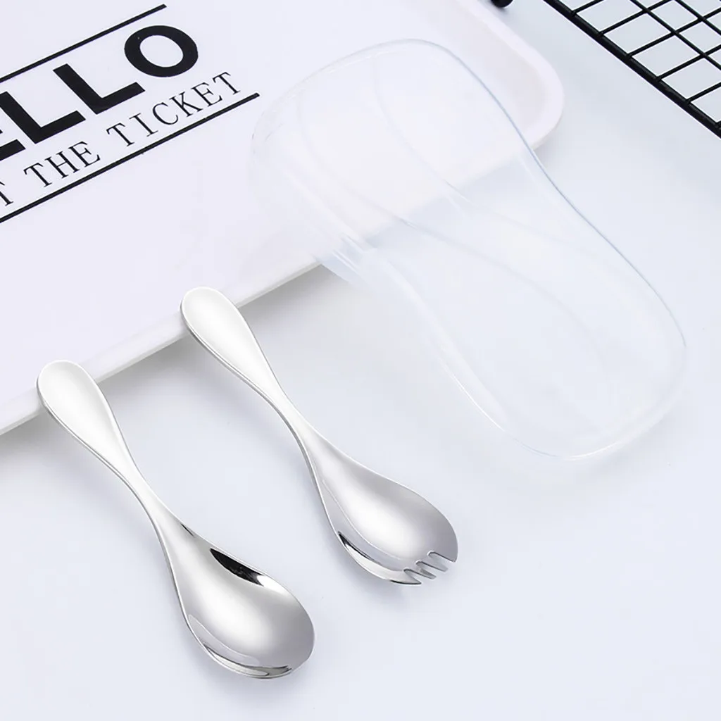 

Stainless Steel Spoon Handle Spoons Flatware feed baby Spoon Tools Kitchen bestek kinderen baby eating spoon kids spoon set