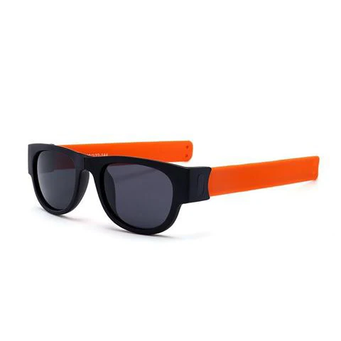 Необычные мужские Поляризованные наручные солнцезащитные очки, складывающиеся для женщин, рулонный браслет, тренд, складные солнцезащитные очки Slapsee - Цвет линз: 6 Orange UV400