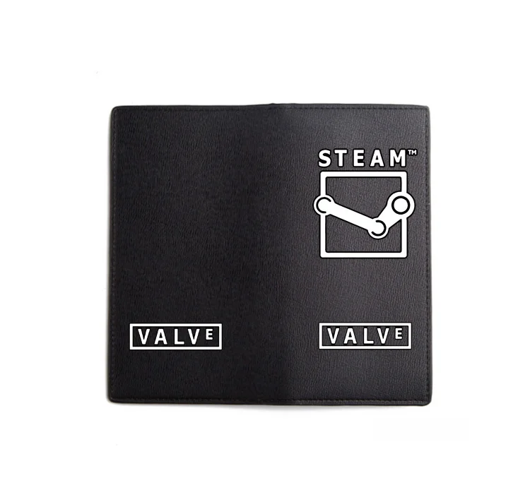 PC Game Steam Black PU Short Purse Black Carteira (2)