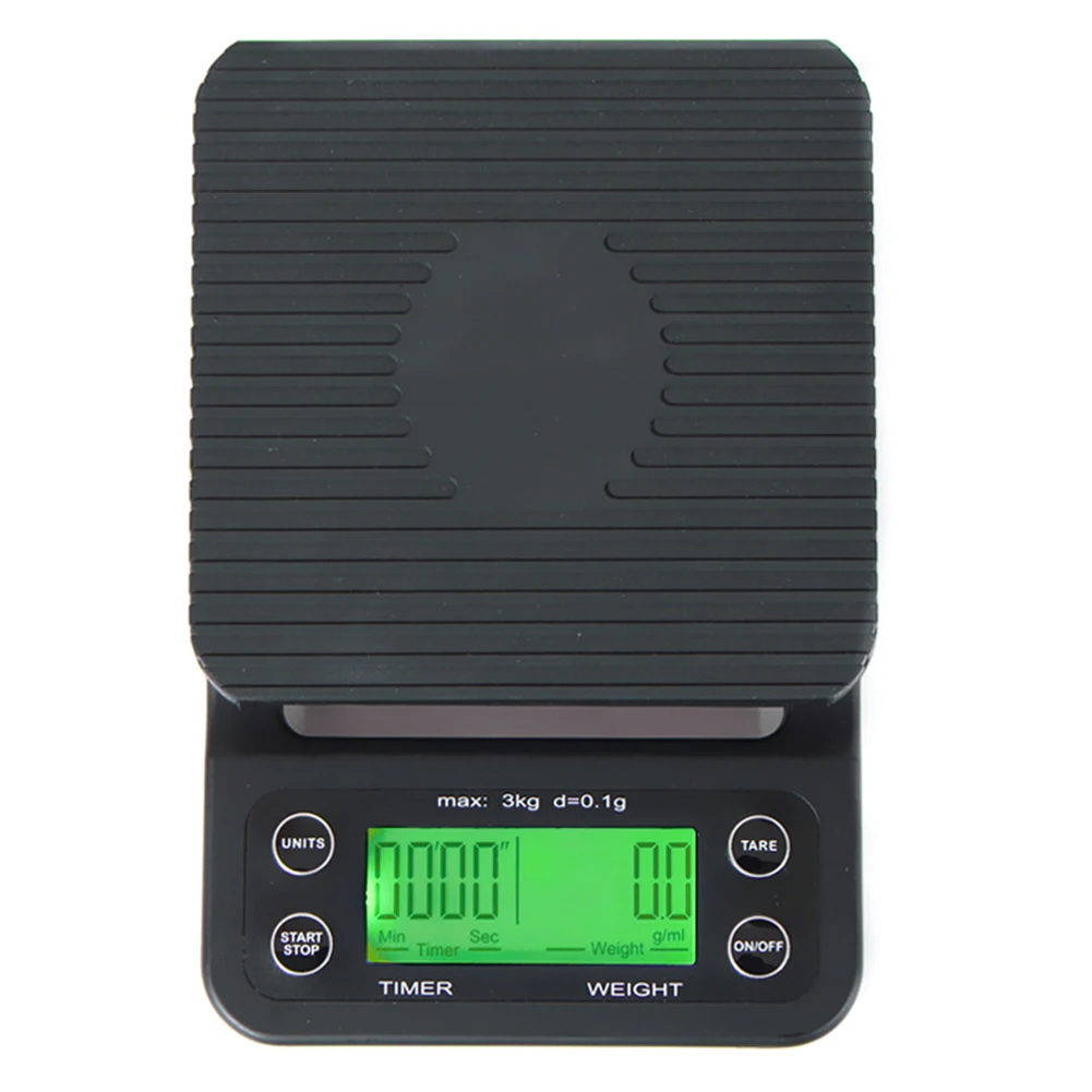 

3KG/0.1G Mini Timer Backlight LCD Display Digital Coffee Weighing Multifunctional Jewelry Scale Kitchen Electronic