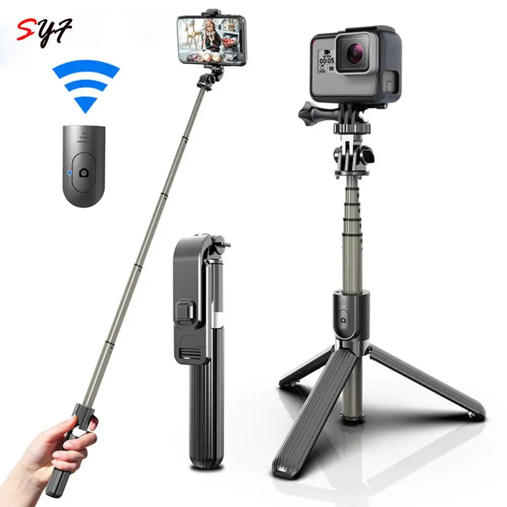 Portable Wireless Bluetooth Selfie Stick With Tripod Extendable Foldable Monopod For IOS Android iPhone 12 Pro Gopro Cameras