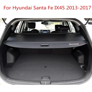 

Rear Parcel Shelf Trunk Cover Material Curtain Rear Curtain Retractable Spacer Rear Racks For Hyundai Santa Fe IX45 2013-2016