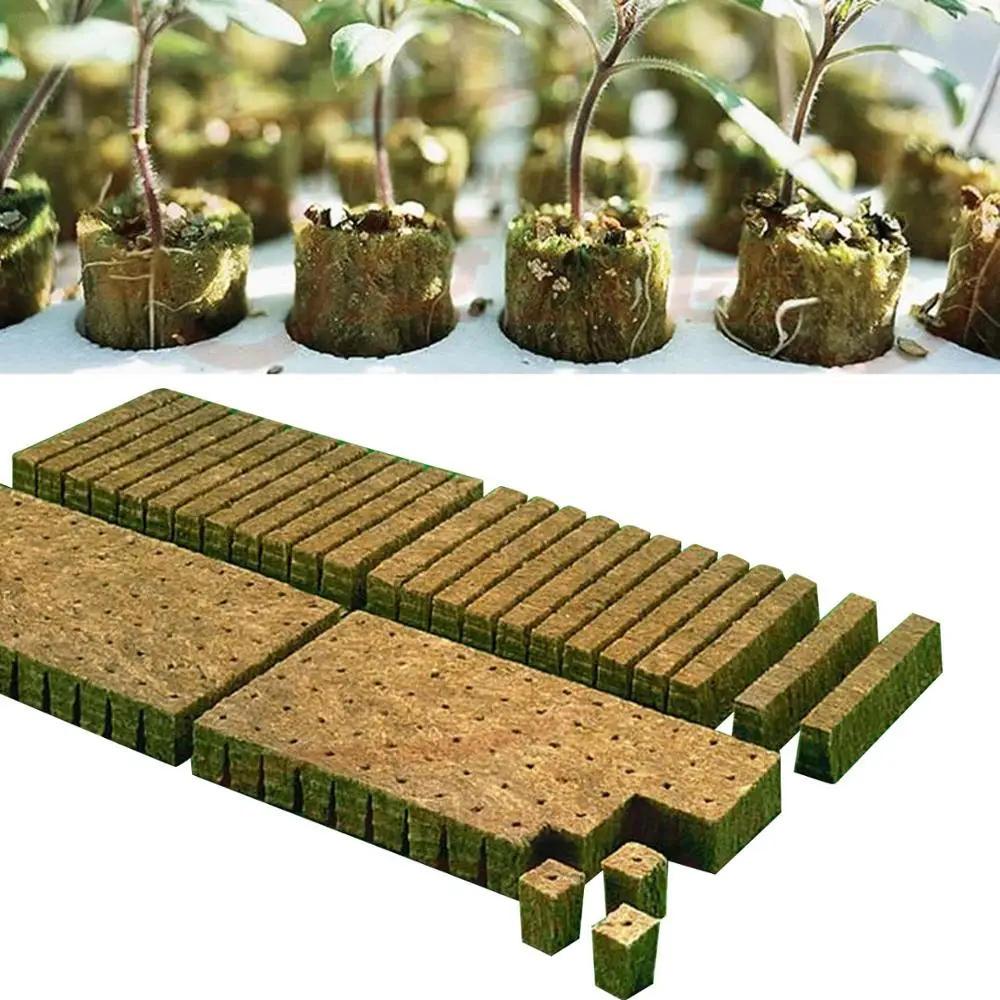 Behogar 50PCS 36x36x40mm Rockwool Plant Starter Grow Plug Cubes for Garden Greenhouse Orchard Sun Room Hydroponic Applications Behogar 50PCS 36x36x40mm Rockwool Plant Starter Grow Plug Cubes for Garden Greenhouse Orchard Sun Room Hydroponic Applications