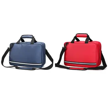 

2x Blue/Red Empty First Aid Bag Cars Bag First Aid Emergency Survival Kit for Camping Travel Bag Large Size (39X16X26cm)