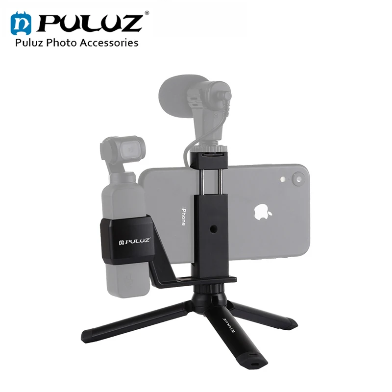 

PULUZ Mini Metal Desktop Tripod Mount + Metal Phone Clamp Mount + Expansion Fixed Stand Bracket for DJI OSMO Pocket