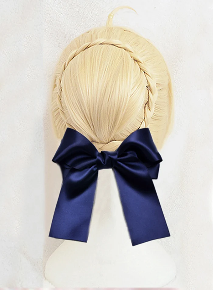Wig And Black Bow FGO Alter Saber парик Fate Grand Order косплей парик аниме Fate Stay Night термостойкие косплей волосы парики+ бант заколки - Цвет: Wig And Black Bow