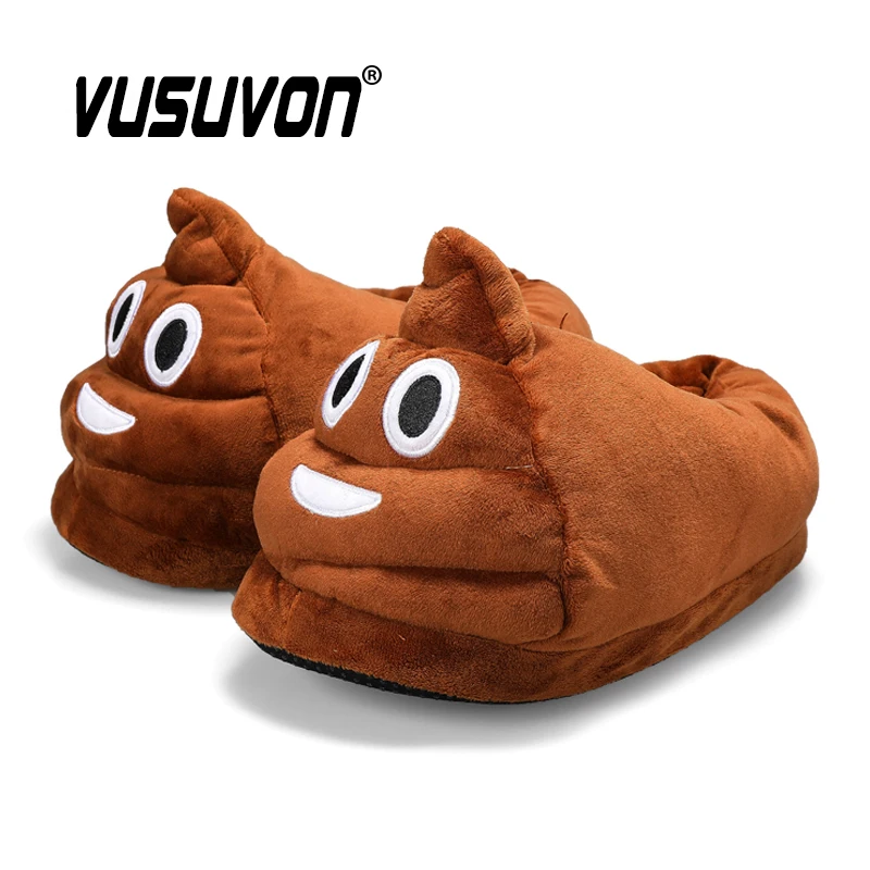 Zapatillas de casa cálidas de invierno para hombre y mujer, zapatos de pan suaves de felpa, Unisex, regalo de Navidad divertido