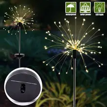 Светодиодный Рождественские фейерверки Солнечный свет лампы с пультом дистанционного управления ландшафтное садовое освещение tuinverlichting#2S04
