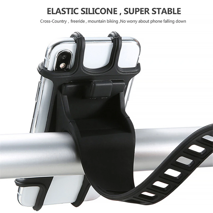

Silicone bicycle mobile phone holder 4-6.3 inch smart phone bracket motorcycle bicycle handlebar clip bracket GPS bracket