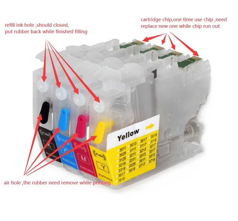 ink cartridge Europe LC3211 LC3213 Refill Ink Cartridge for Brother J890 J895 J772 J774 MFC-J890DW MFC-J895DW DCP-J772DW DCP-J774DW laser printer toner