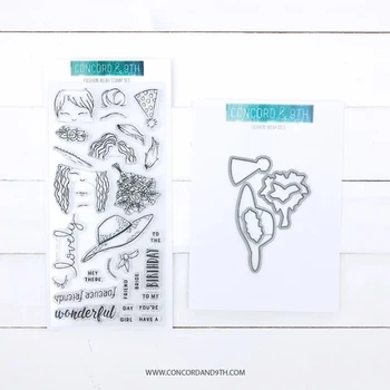 

Girl metal cutting dies and clear stamps for scrapbooking DIY craft decoration soft stamp kids stationery