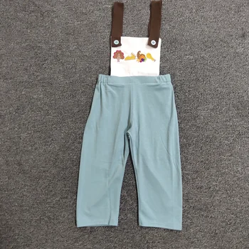 

Fall Boy Girl Clothes Turkey Embroidery Knit Cotton Newborn Rompers Baby Boutique Clothes