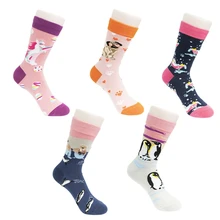 Разноцветные носки для женщин и мужчин Harajuku уличная одежда Забавные милые Мультяшные носки с единорогом, пингвином, бегемотом, пончиком в Корейском стиле для девочек