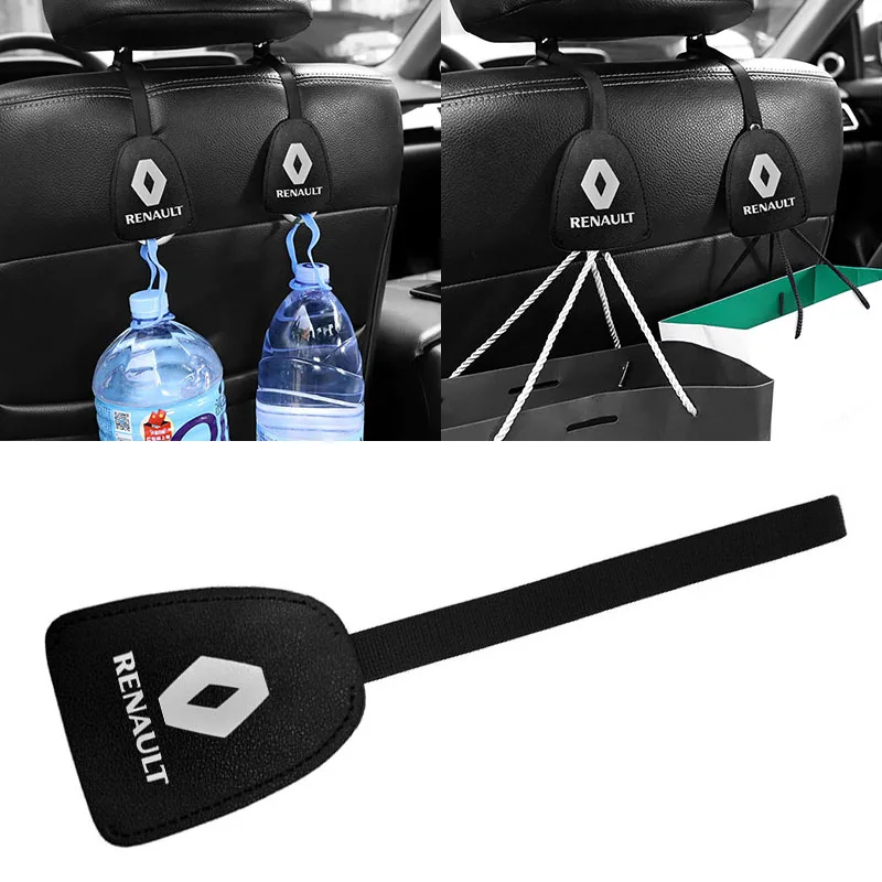 

2pcs Car Badge Seat Back Hook Headrest Hanger Holster Hook for Renault Megane 2 3 Duster Logan Clio Laguna 2 Captur Car Styling