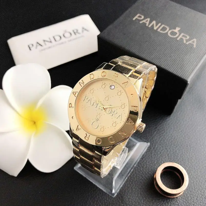 

Luxury brand Quartz Wrist Dress Women Watches Silver Bracelet Ladies Watch Stainless Steel Clock Casual pandoraes Watch P35