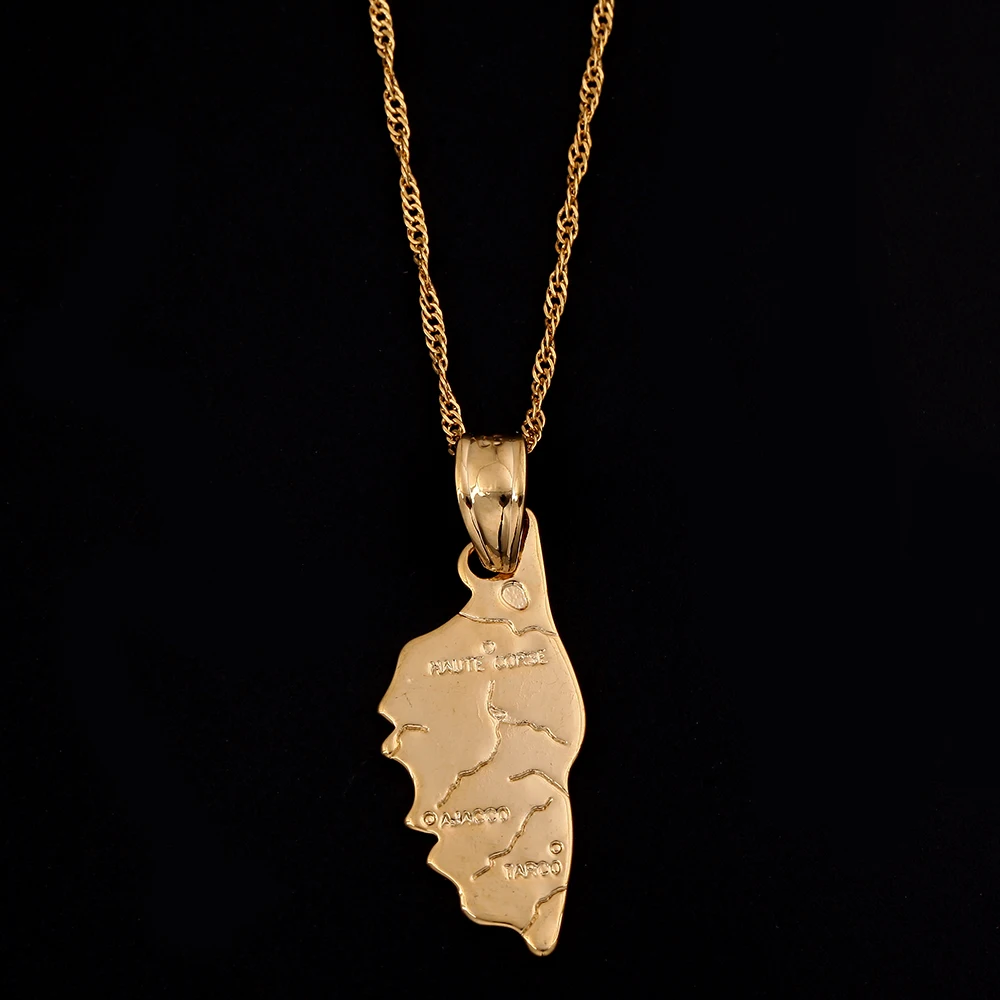 Haute Corse Map Pendant Necklace For Women Men Corsica La Corse Country Maps Jewelry 4