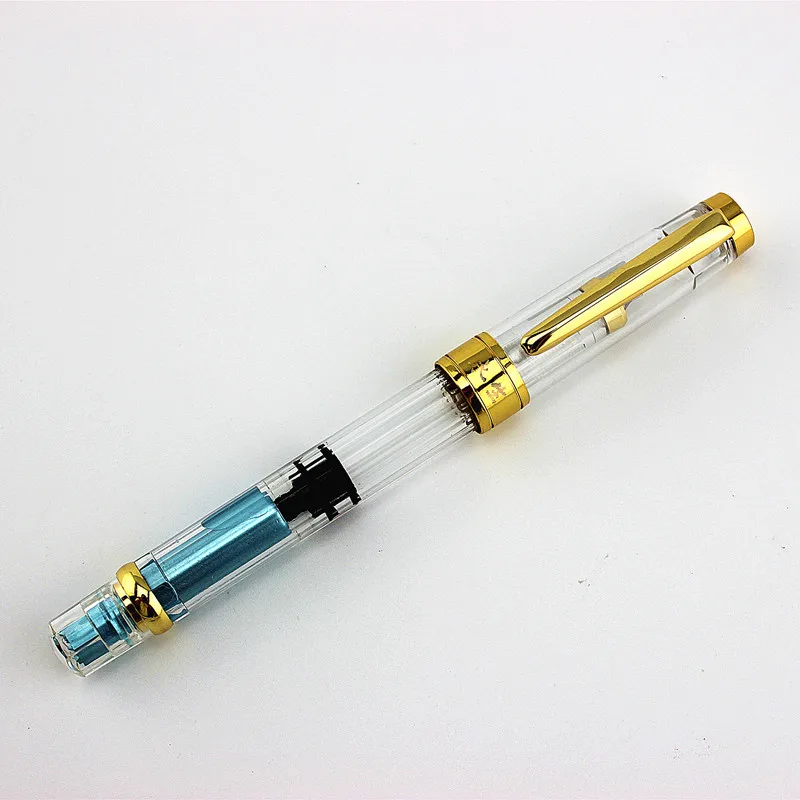 Прозрачная перьевая ручка F/EF перо пластиковый поршневой наполнитель чернильные