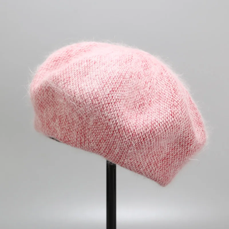 Зимние шапки-береты ручной работы, новые женские теплые брендовые элегантные высококачественные модные вязаные береты для девочек