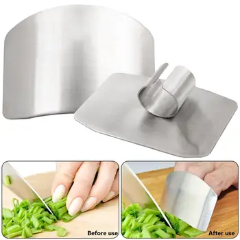 

2Pcs Stainless Steel Cutting Food Vegetable Finger Protector Guard Kitchen Tool Finger Guard Protect Finger Hand Cut Hand Knife