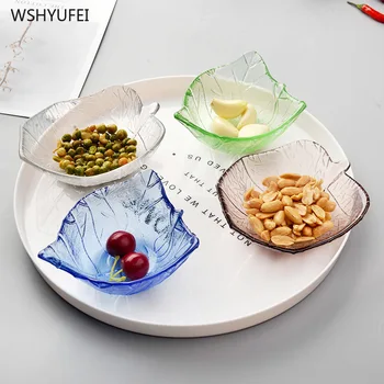 

2pcs glass fruit dish exquisite dessert plate home living room snack bowl pepper mustard seasoning dish kitchen supplies