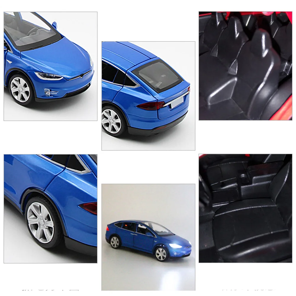 Модель автомобиля Tesla Model X 1:32 из сплава литые игрушки автомобили со звуком