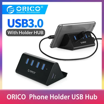 

ORICO USB3.0 HUB 5Gbps High Speed Mini 4 ports Splitter for Desktop Laptop with Stand Holder for Phone Tablet Xiaomi Apple PC
