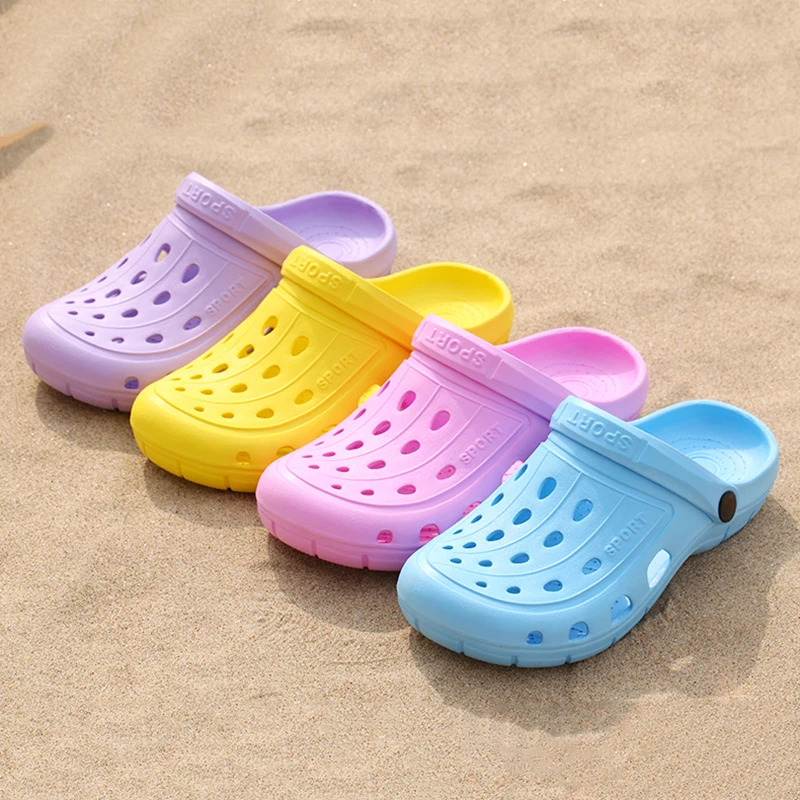 PULOMIES Summer Men Women Slippers Lovers Clogs Outdoor Garden Shoes Male Pool Sandals Bathroom Flip Flops Mules Beach Slippers