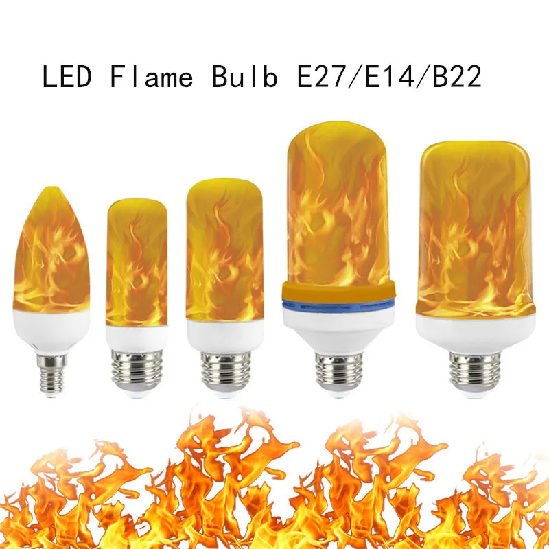 

2PCS E27 E14 B22 LED Flame Bulb Fire Lamp Corn Bulb Flickering LED Light Dynamic Flame Effect 3W 5W 9W For Home Lighting 20