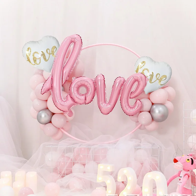 2шт 18 дюймов сердце круглые воздушные шары из фольги белая любовь Mr Mrs Печатные