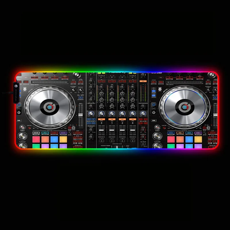 XGZ DJ Hand Drive LED Gaming RGB Gamer Large Mousepad  Lighting USB Keyboard Colorful Desk Pad Mice Mat for PC Laptop Desktop