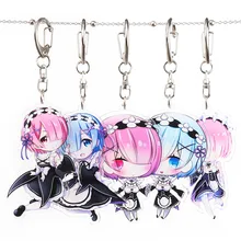 Аниме акриловый брелок Zero-Based a Different World Ram Rem подвеска автомобильные брелки