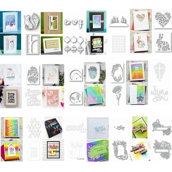 

Mixed Animals Easter Eggs Rabbits Heart Flower Words Metal Cutting Dies DIY Stencil For Card Make Scrapbook New Die Cuts 09