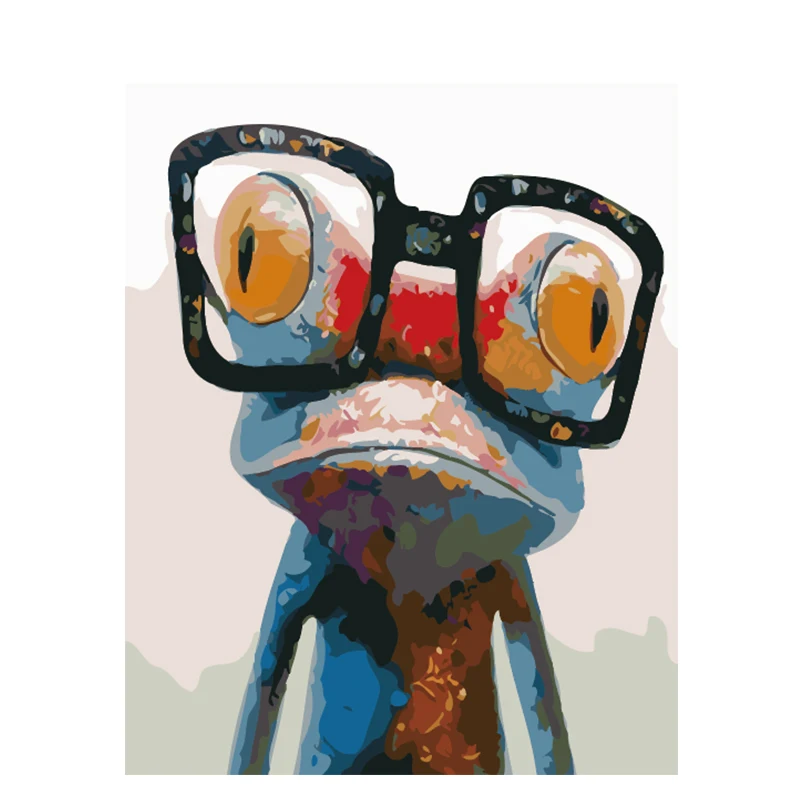 

GATYZTORY Diy Frame frog Painting By Numbers Kit Modern Wall Art Picture Hand Painted Coloring By Numbers For Home Decor