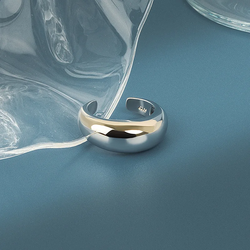 Silver Color Geometric Creative Ring For Women Simple Open Adjustable Jewelry Gifts