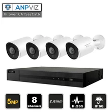 8CH HIKVISION NVR 5MP на открытом воздухе безопасности камера POE IP пуля Камера CCTV Системы комплект аудио записи IP Камера видео наблюдения NVR Kit