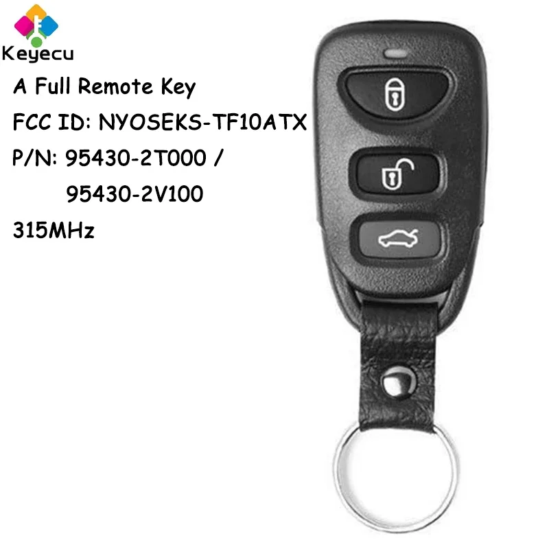 KEYECU Remote Car Key With 3 1/ 4 Buttons for Kia Optima 2011 2013, for Hyundai Veloster 2012